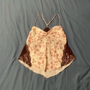 ❗️SOLD❗️Free People pink and brown patterned tank